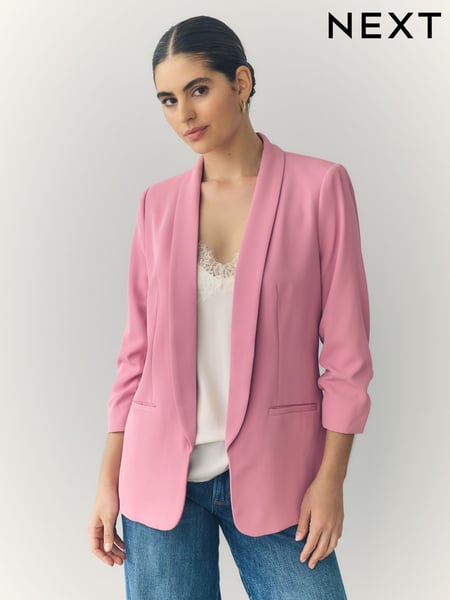 Pink Relaxed Ruched Sleeve Blazer (AR7669) | € 64