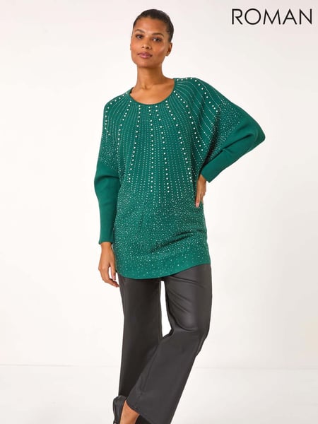 Roman Green Diamante Hotfix Sunray Top (AR7731) | € 66
