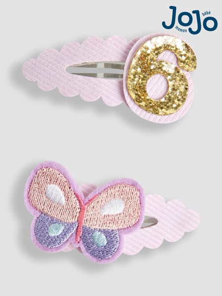JoJo Maman Bébé Purple 2-Pack 6th Birthday Clips (AR7786) | € 12