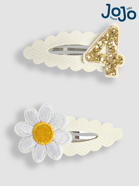 JoJo Maman Bébé Cream 2-Pack 4th Birthday Clips (AR7795) | € 12