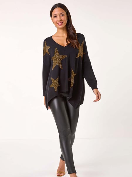 Roman Black Star Detail Hanky Hem Knit Jumper (AR8810) | € 66
