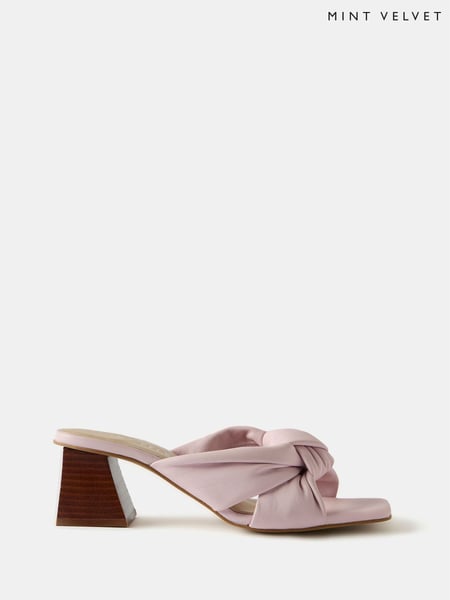 Mint Velvet Pink Leather Knot Heels (AR9640) | € 187