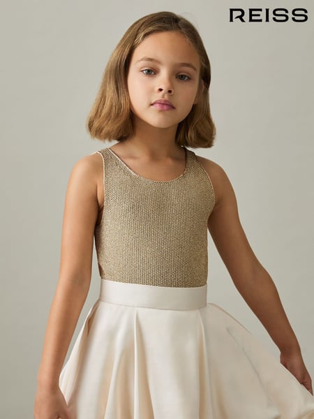 Reiss Gold Mika 4-9 yrs Metallic-Knit Vest Top (AT0668) | € 50