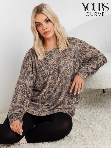 Yours Curve Natural Leopard Lounge Jumper (AT1285) | € 50