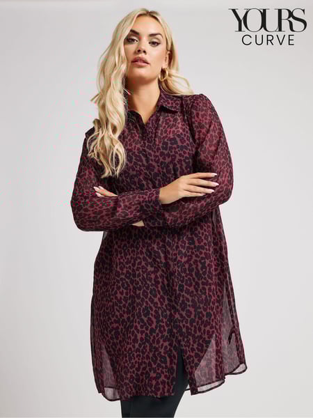Yours Curve Purple Animal Print Longline Shirt (AT1286) | € 61