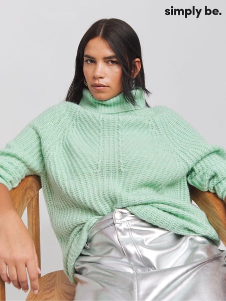 Simply Be Green Roll Neck Longline Jumper (AT1366) | € 27