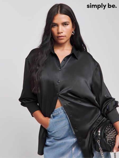 Simply Be Black Satin Shirt (AT1378) | € 35