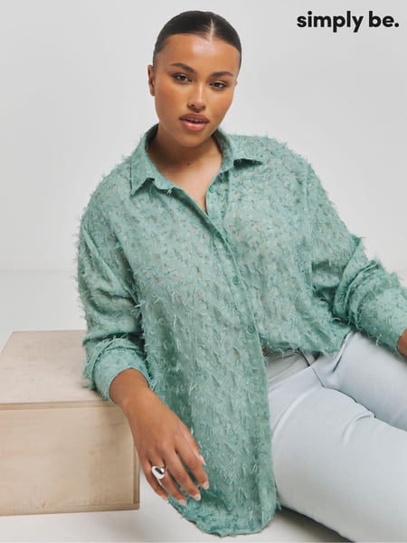 Simply Be Green Textured Fluffy Shirt (AT1660) | € 30