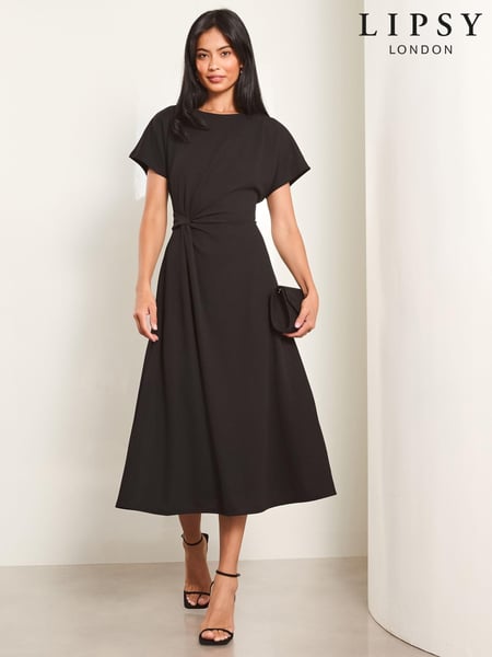 Lipsy Black Knot Side Midi Dress (AT2142) | € 76