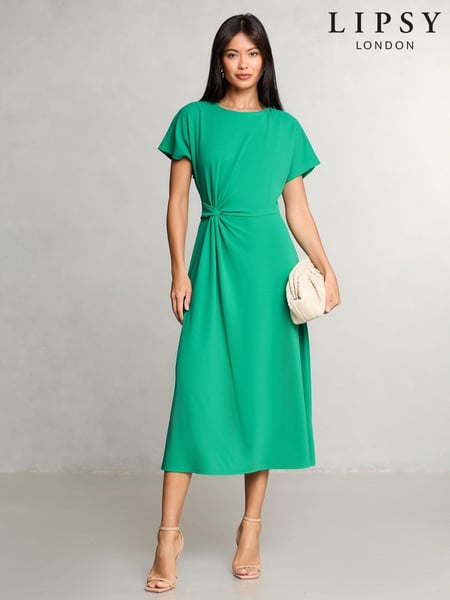 Lipsy Green Knot Side Midi Dress (AT2185) | € 76
