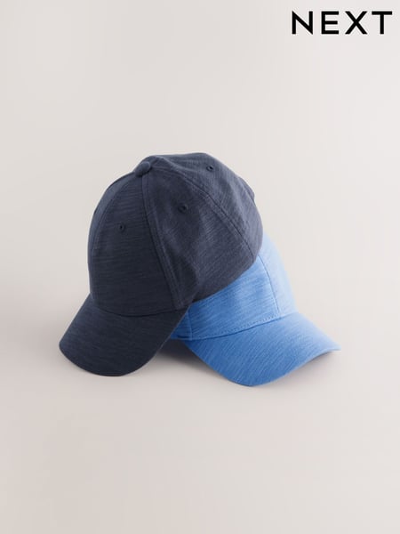 Blue/Navy Baseball 100% Cotton Caps 2 Pack (3mths-16yrs) (AT3134) | € 17 - € 28