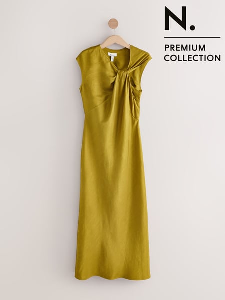 Olive Green N. Premium Occasion Twist Maxi Dress (AT3318) | € 182