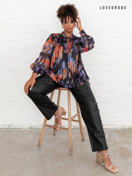 Lovedrobe Blue Twist Neck Long Sleeve Blouse (AT4639) | € 27