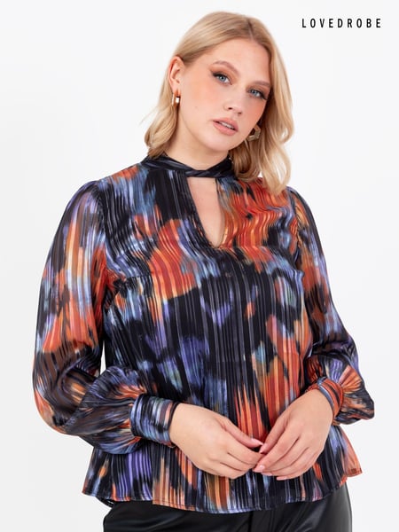 Lovedrobe Blue Twist Neck Long Sleeve Blouse (AT4643) | € 27
