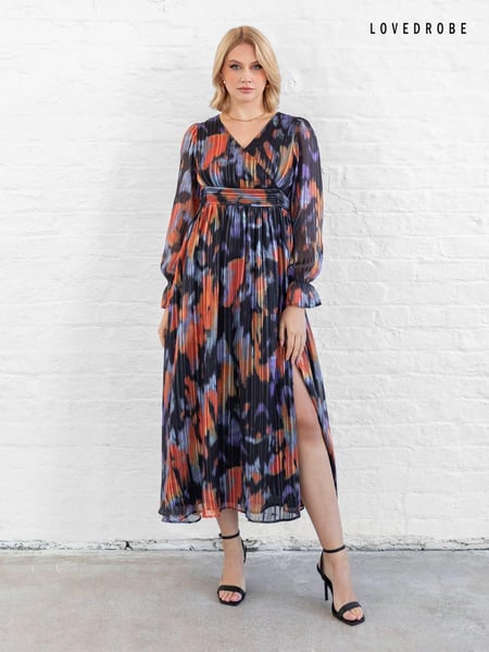 Lovedrobe Blue Wrap Front Tie Back Midaxi Dress (AT4646) | € 46
