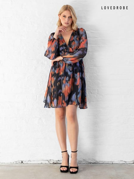 Lovedrobe Blue Elasticated Waist V-Neck Mini Dress (AT4650) | € 38
