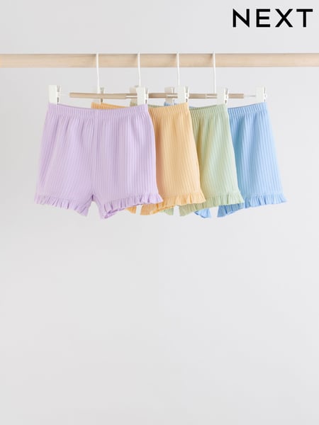 Blue/ Yellow/ Green/ Purple Pastels Frill Hem Baby Shorts 4 Pack (AT5950) | € 26 - € 28