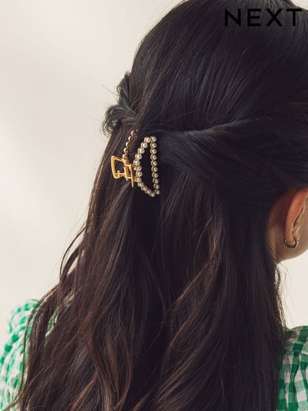 Goldfarben - Mini Faux Pearl Claw Clip (AT6307) | 12 €