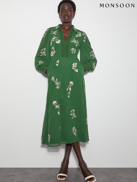 Monsoon Green Erica Shirt Dress (AT6961) | € 234