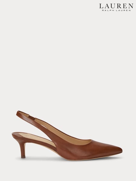 Lauren Ralph Lauren Lolah Burnished Leather Slingback Pumps (AT7092) | € 217