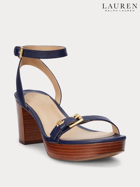 Lauren Ralph Lauren Blue Melissah Platform Leather Sandals (AT7126) | € 248