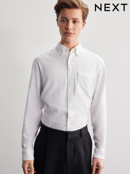 White Lightweight Long Sleeve Oxford Shirt (AT7594) | € 39