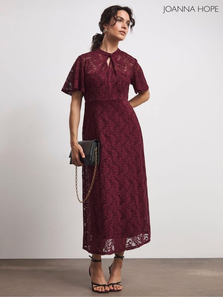Joanna Hope Lace Angel Sleeve Midi Dress With Keyhole Detail (AT9058) | € 117