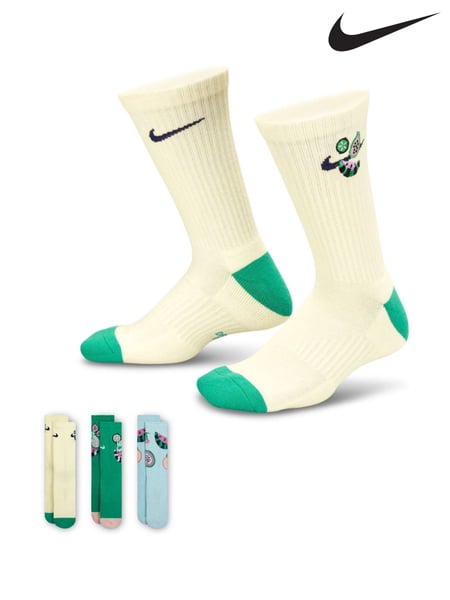 Nike Green Everyday Plus Kids Crew Socks 3 Pack (AT9292) | € 27