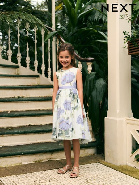 Cream Floral Kew Collection Prom Dress (3-12yrs) (AT9446) | € 60 - € 65