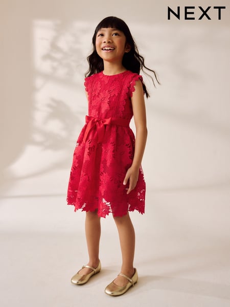 Red Lace Occasion Dress (3-16yrs) (AT9447) | € 60 - € 68