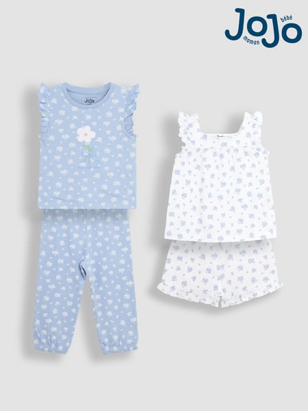 JoJo Maman Bébé Pale Blue 2-Pack Print Jersey Pyjamas (AT9860) | € 47
