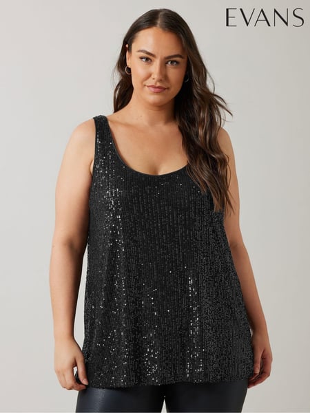 Evans Sequin Mesh Black Vest (AU0119) | € 28