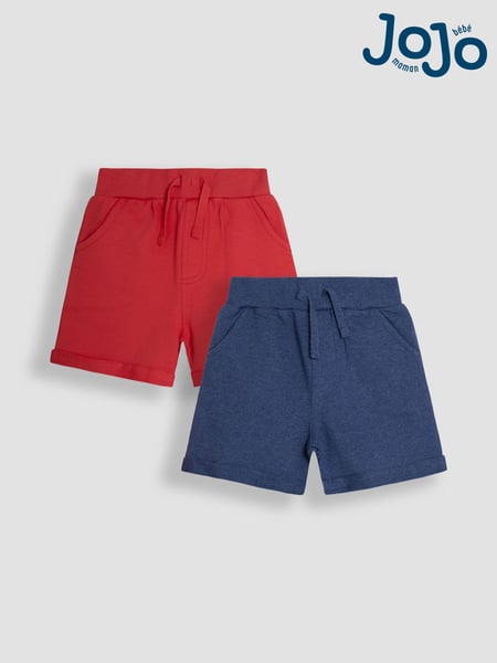 JoJo Maman Bébé Royal Blue & Red 2-Pack Jogger Shorts (AU0616) | € 30 - € 35