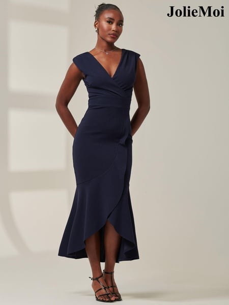 Jolie Moi Blue Tara Sleeveless Draped Maxi Dress (AU1195) | € 123