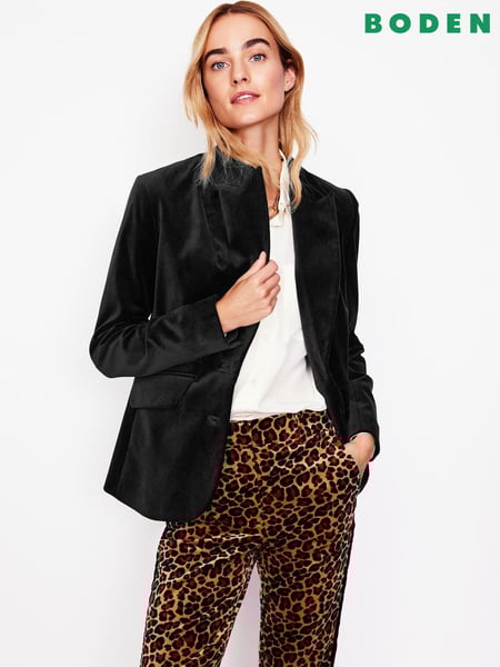 Boden Black Marylebone Velvet Blazer (AU1360) | € 128