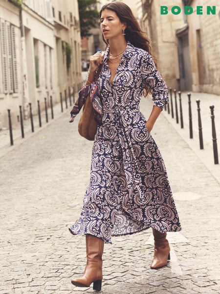 Boden Pink Marcia Jersey Midi Shirt Dress (AU1399) | € 74