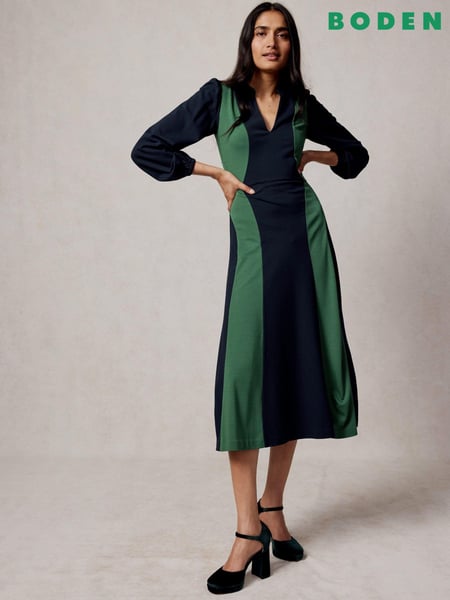 Boden Blue Notch Abstract Ponte Dress (AU1402) | € 81