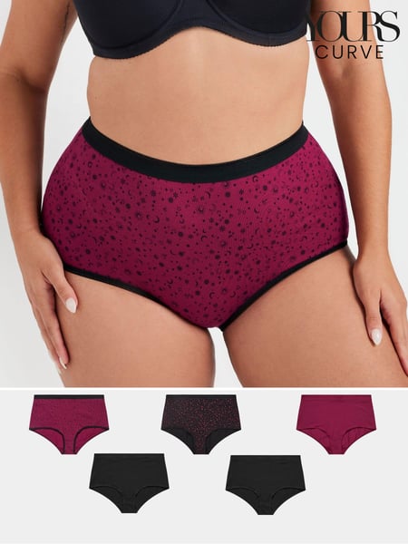 Yours Curve Red Stretch Full Briefs 5 Pack (AU1549) | € 30