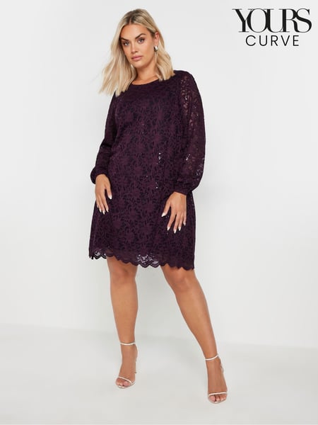 Yours Curve Purple Lace Midi Dress (AU1571) | € 70