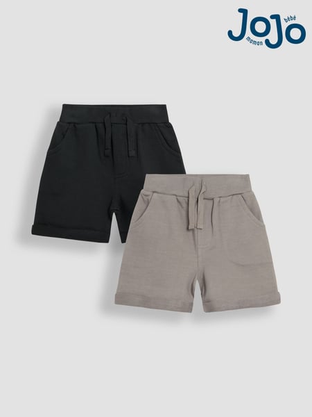JoJo Maman Bébé Grey & Black 2-Pack Jogger Shorts (AU2219) | € 30 - € 35
