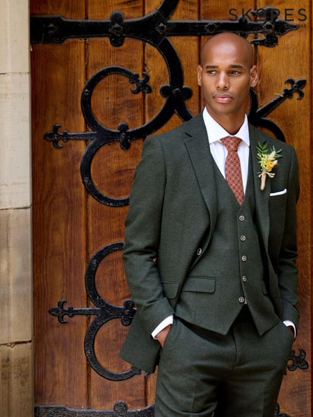 Skopes Green Jude Herringbone Single Breasted Suit Waistcoat (AU2283) | € 109