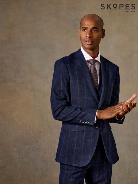 Skopes Blue Tailored Fit Barron Check Suit Jacket (AU2290) | € 179