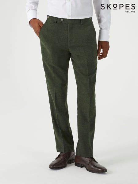 Skopes Green Jude Herringbone Tailored Fit Suit Trousers (AU2292) | € 123