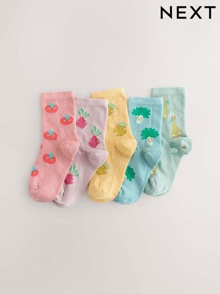 Multi 5 Pack Cotton Rich Fruit and Vegetable Ankle Socks (AU2571) | € 11 - € 13
