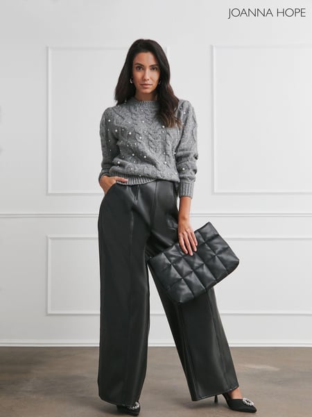 Joanna Hope PU Wide Leg Black Trousers (AU3466) | € 50