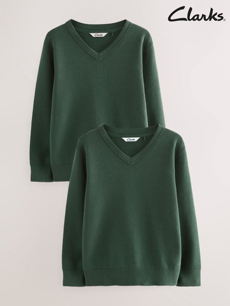 Clarks Green Unisex Knitted School Jumpers 2 Pack (AU3573) | € 34 - € 45