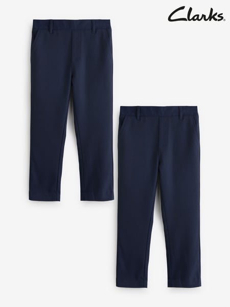 Clarks Navy Boys Pull On Regular Fit Trousers 2 Pack (AU3690) | € 37 - € 44