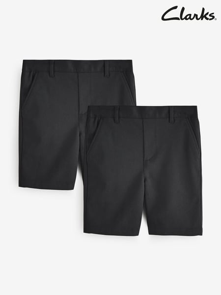 Clarks Black Regular Boys Pull-On School Shorts 2 Pack (AU3700) | € 31 - € 37