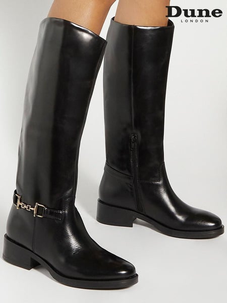 Dune London Black Tucci Snaffle Rider Boots (AU4079) | € 156