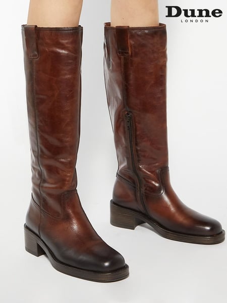 Dune London Natural Tayan Sq Toe High Knee Boots (AU4081) | € 156